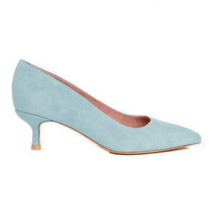 Blue Breeze Suede Kitten Heel