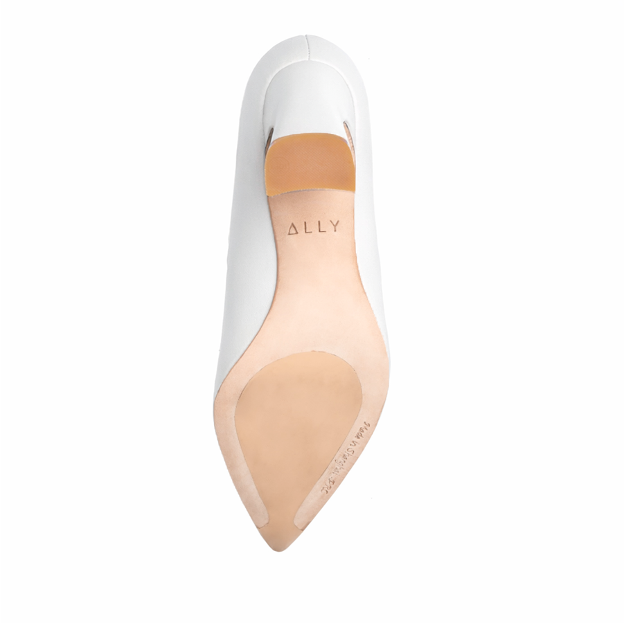 Classic White Leather Block Heel Pump Ally Shoes Classic White Leather Block Heel Pump Ally Shoes