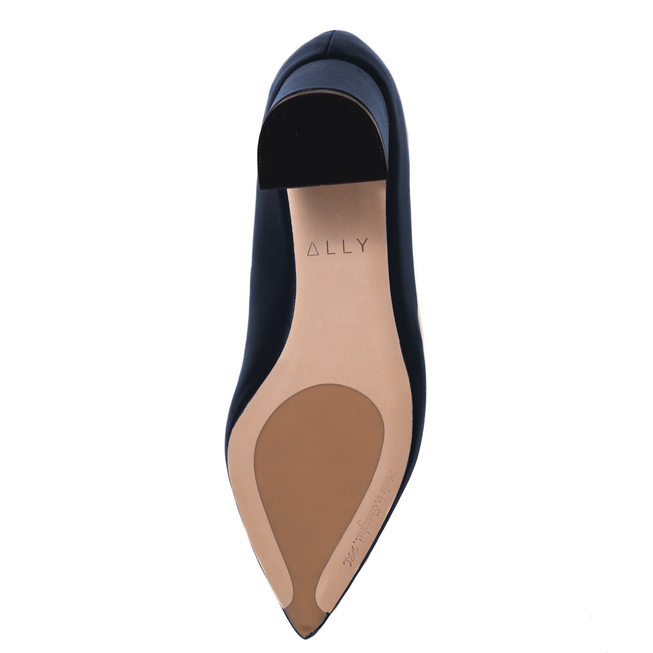 navy dress brown heels Good Night Navy Leather Kitten Heel EU 41.5/US 9.5-10 / Extra Wide (D)