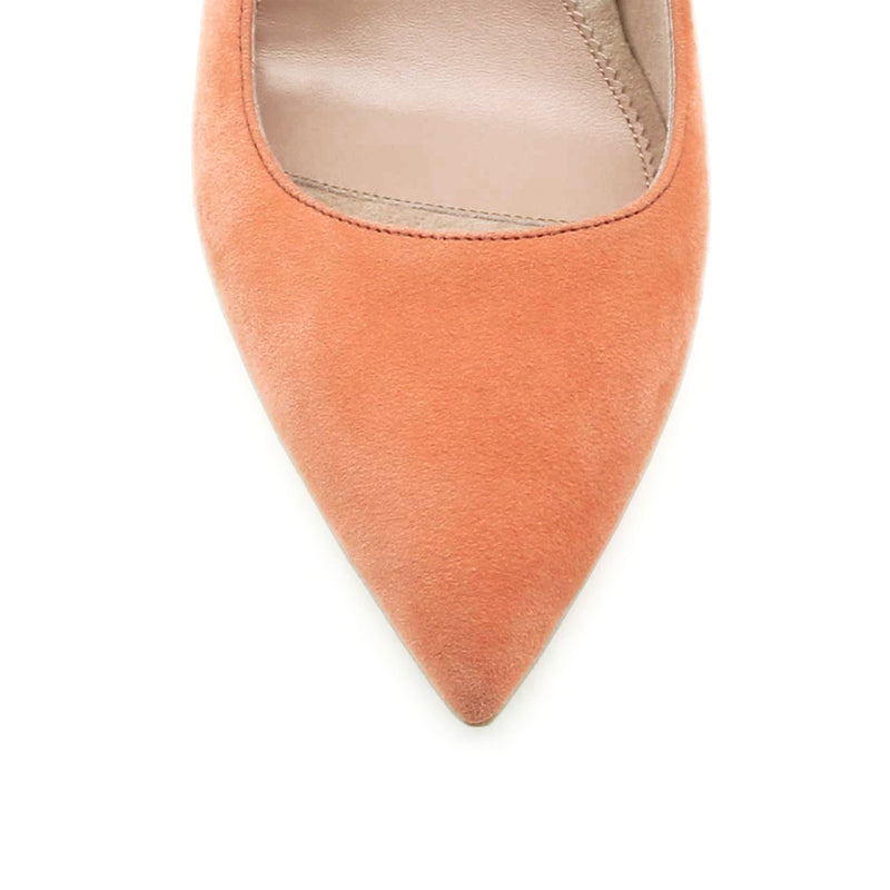 Peach Fuzz Suede Kitten Heel
