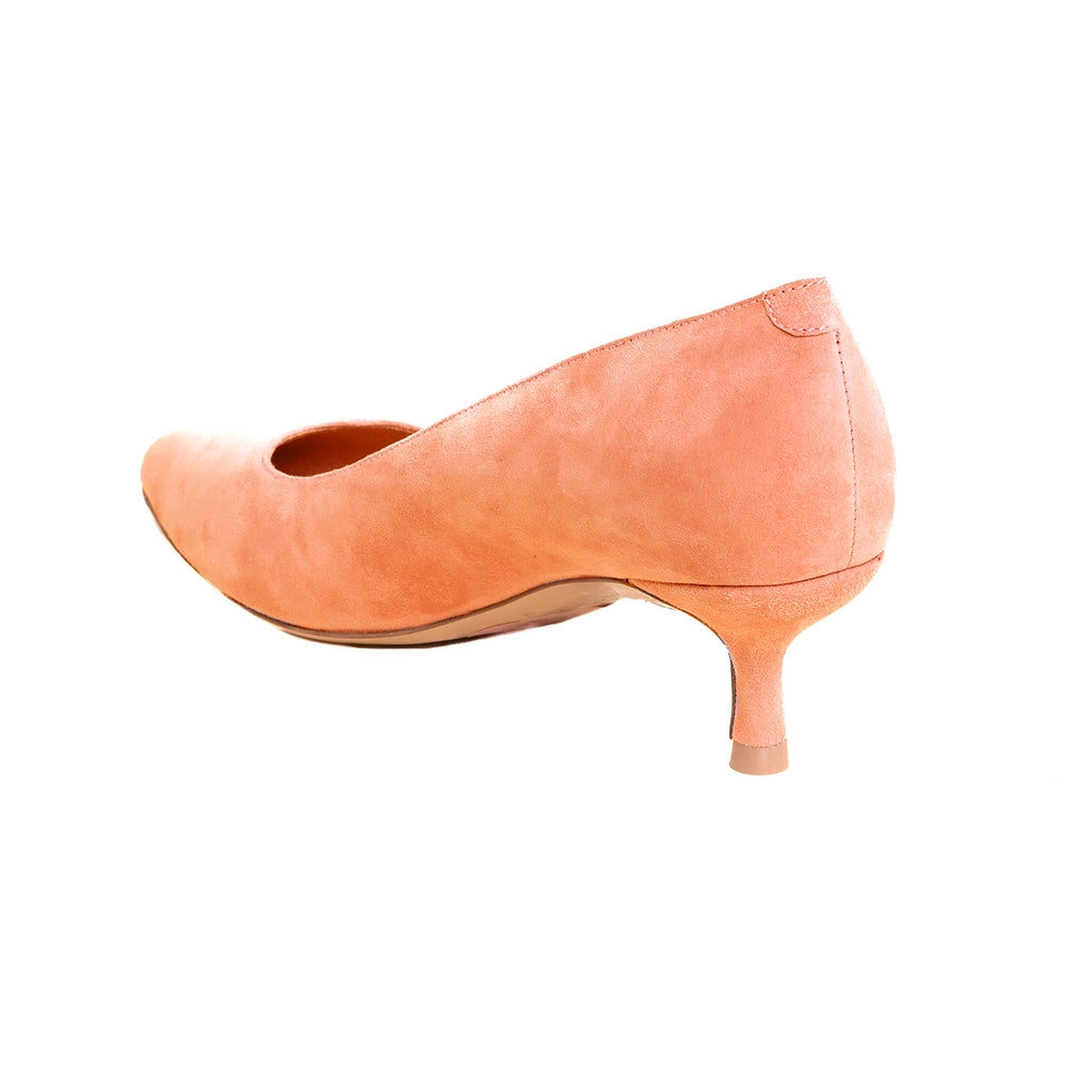 Peach Fuzz Suede Kitten Heel