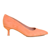 Peach Fuzz Suede Kitten Heel