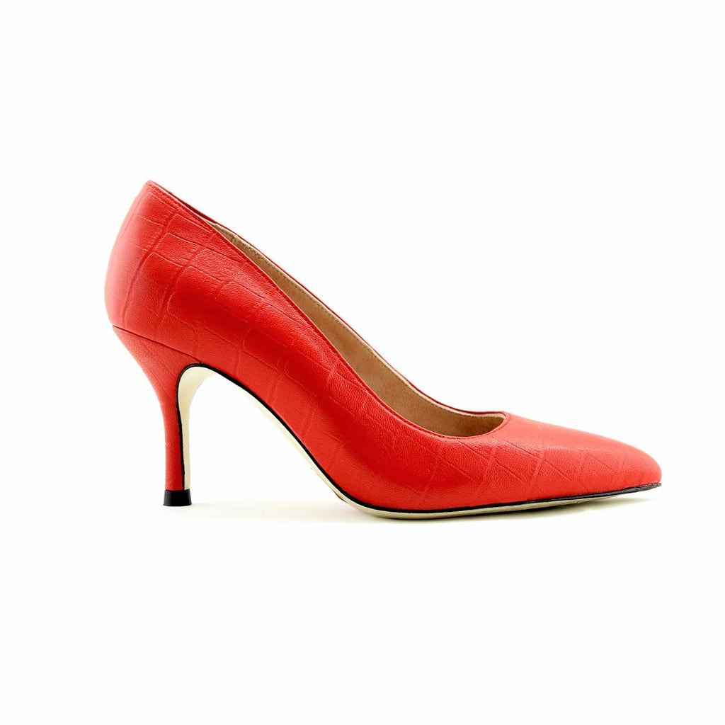 Sand Embossed Leather Classic Pump