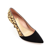 Black Suede / Fierce Leopard Haircalf Combo Pump