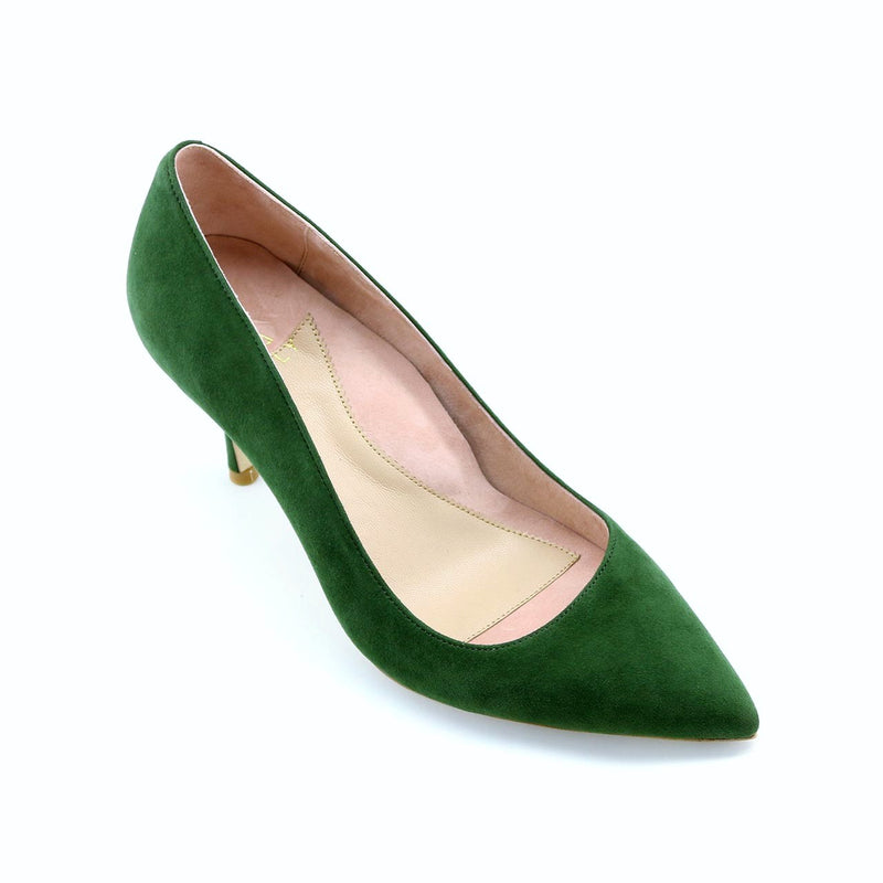 Emerald Suede Classic Pump - Comfortable Heels - Ally Shoes