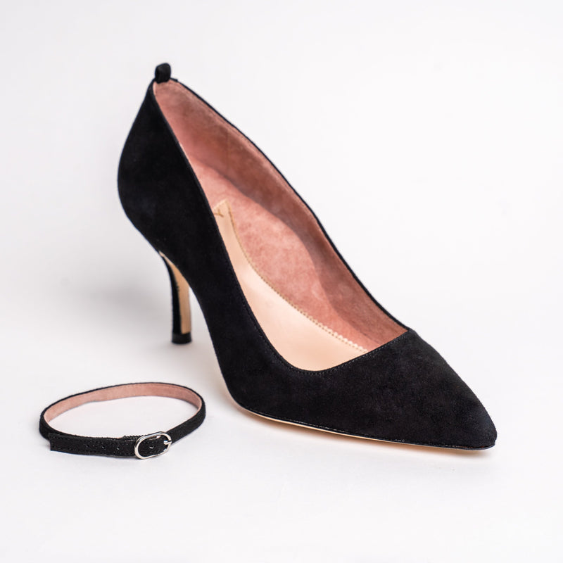 Tender Taupe Patent Leather Ankle Strap Pump