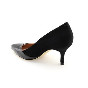 [SAMPLE] Black Patent / Black Suede Combo Pump