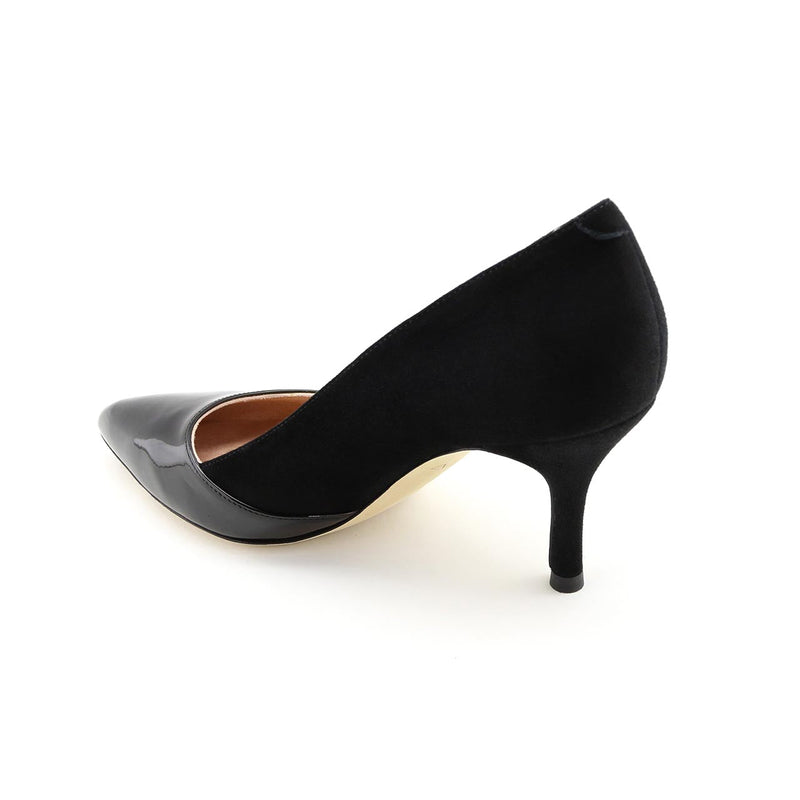 [SAMPLE] Black Patent / Black Suede Combo Pump