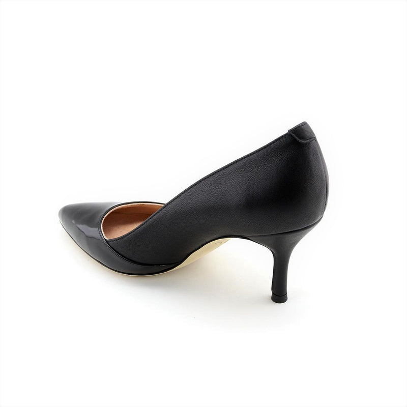 Black Patent / Black Leather Combo Pump