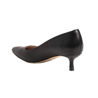 Black Leather Kitten Heel