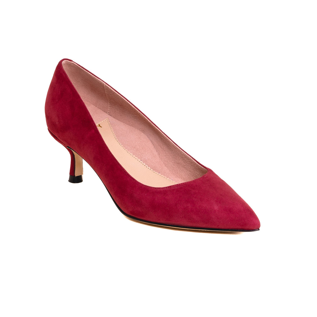 Gutsy Garnet Suede Kitten Heel