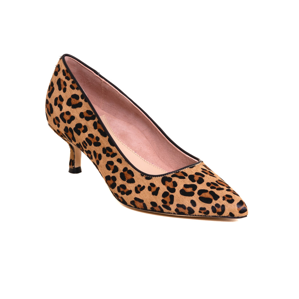 Fierce Leopard Haircalf Kitten Heel