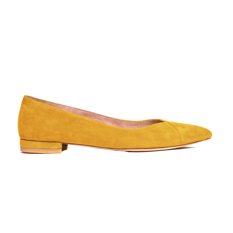 Sassy Saffron Suede Flat