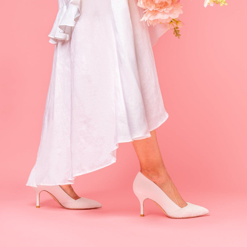 [SAMPLE] Lady Lace / White Leather Combo Pump