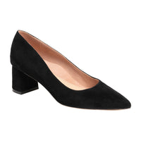 Black Suede Lower Block Heel