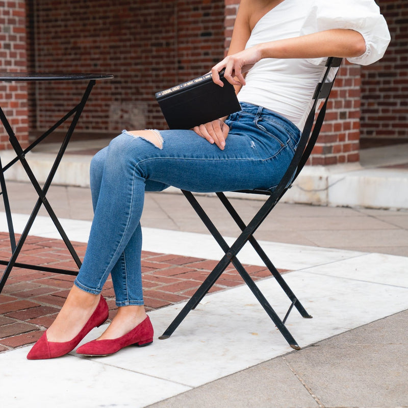 Gutsy Garnet Suede Flat