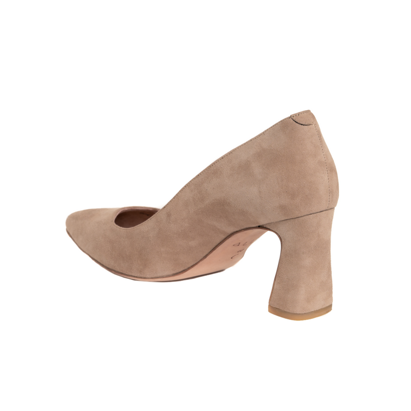 Beige suede block heels online