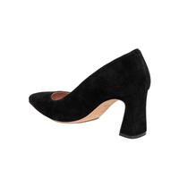 Black Suede Block Heel Pump - Comfortable Heels - Ally Shoes