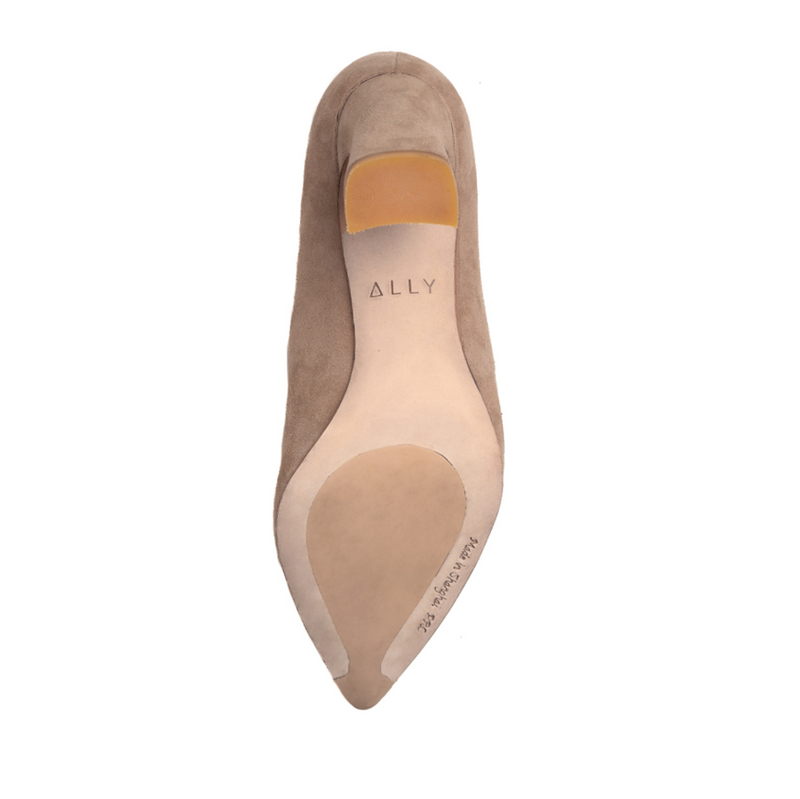 Tan suede block heel pumps on sale
