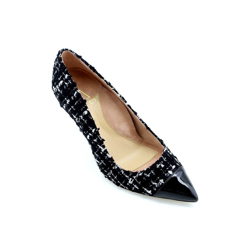 [Limited Edition] Black Tweed Cap Toe Pump