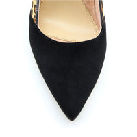 Black Suede / Fierce Leopard Haircalf Combo Pump