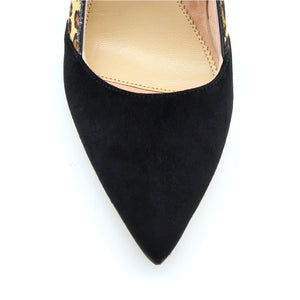 Black Suede / Fierce Leopard Haircalf Combo Pump