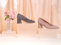 [SAMPLE] Seize the Gray Suede Lower Block Heel