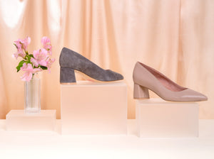 [SAMPLE] Seize the Gray Suede Lower Block Heel