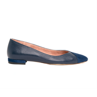 Noble Navy Suede / Good Night Navy Leather Flat - Comfortable Flats - Ally Shoes