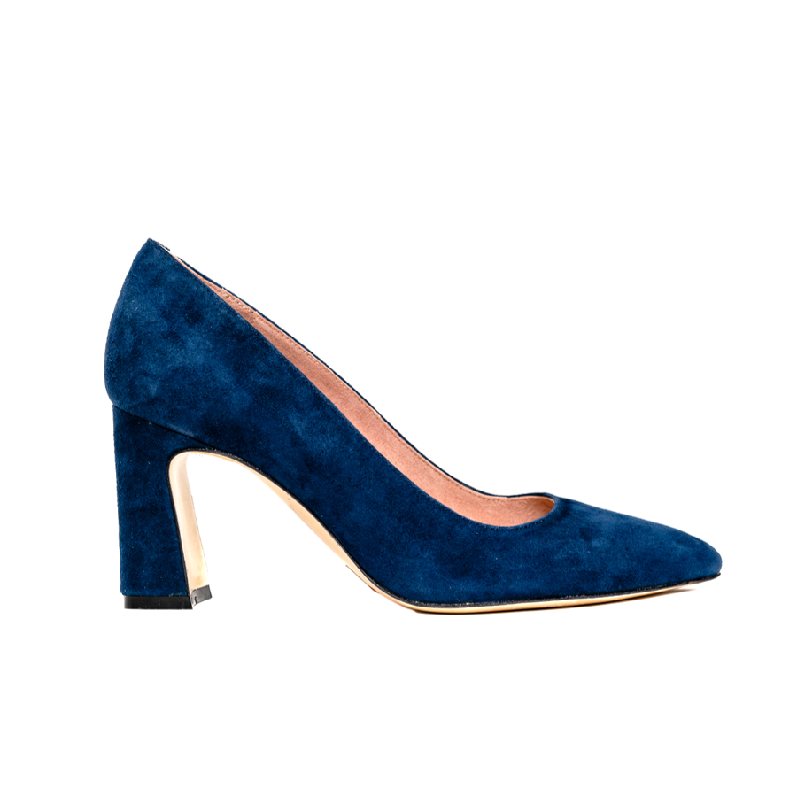 [SAMPLE] Noble Navy Suede Block Heel Pump