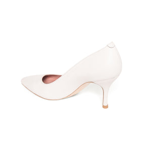 [SAMPLE] Classic White Leather Pump