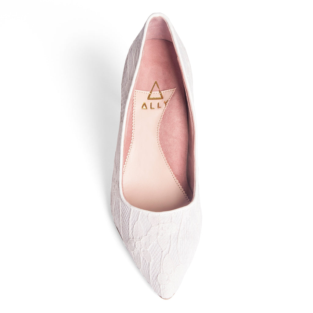 Lady Lace Block Heel Pump