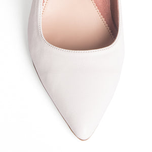 Classic White Leather Mary Jane Pump