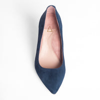 Noble Navy Suede Pump - Comfortable Heels - Ally Shoes