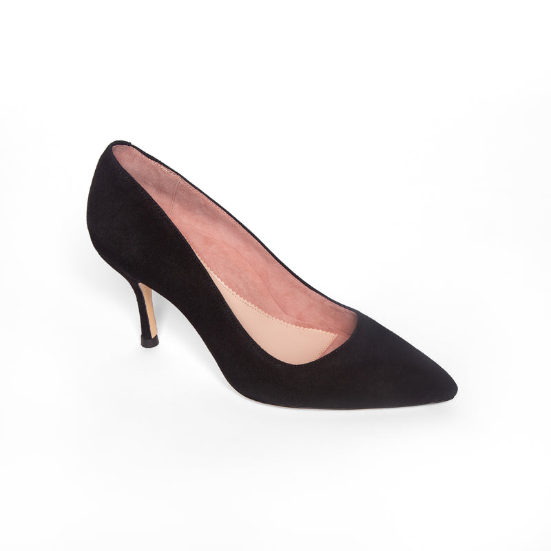 Black Suede Pump - Comfortable Heels - Ally Shoes