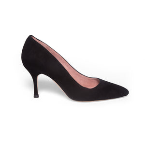 Black Suede Pump - Comfortable Heels - Ally Shoes