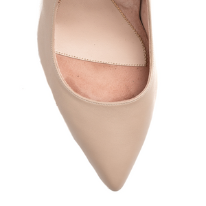 Bossy Beige Leather Mary Jane Pump
