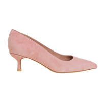 Blissful Blush Suede Kitten Heel