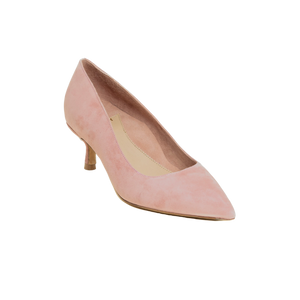 Blissful Blush Suede Kitten Heel