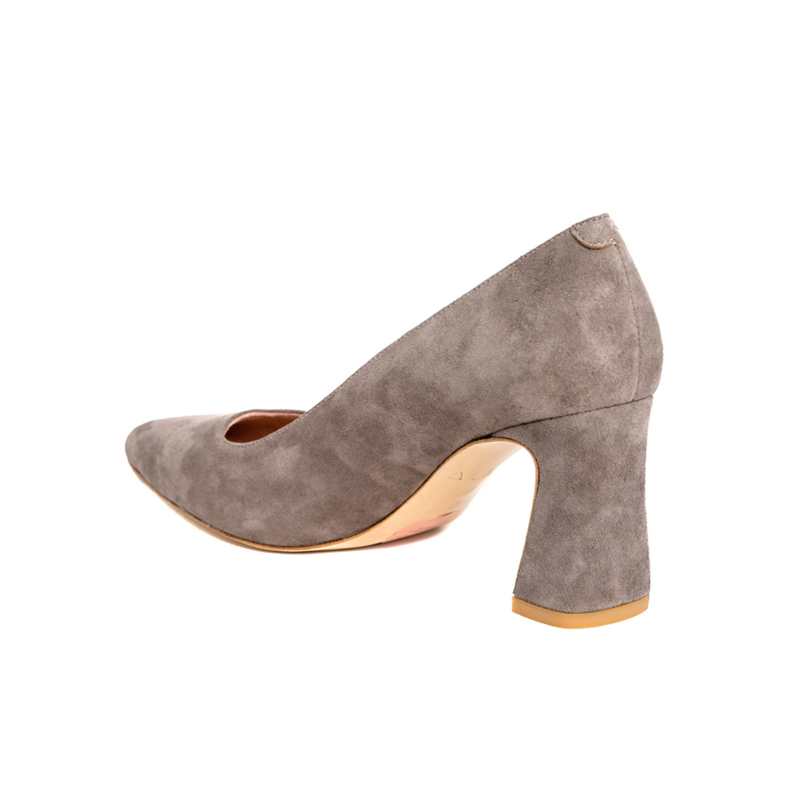 Seize the Gray Suede Block Heel Pump