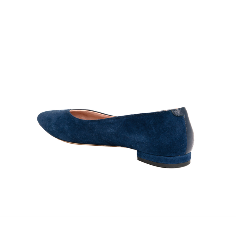 Noble Navy Suede / Good Night Navy Leather Flat - Comfortable Flats - Ally Shoes