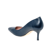 Good Night Navy Leather Pump - Comfortable Heels - Ally Shoes