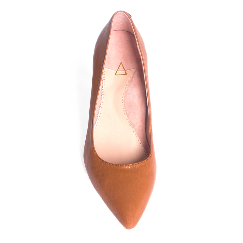 [SAMPLE] Courageous Caramel Leather Lower Block Heel