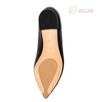 [FINAL SALE] Vegan Black Leather Flat