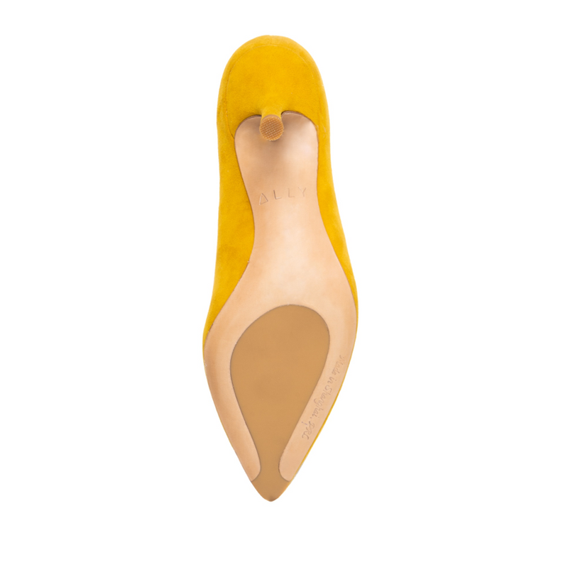 Sassy Saffron Suede Mary Jane Pump