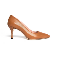 Courageous Caramel Leather Pump - Comfortable Heels - Ally Shoes