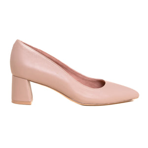 Tender Taupe Patent Leather Lower Block Heel