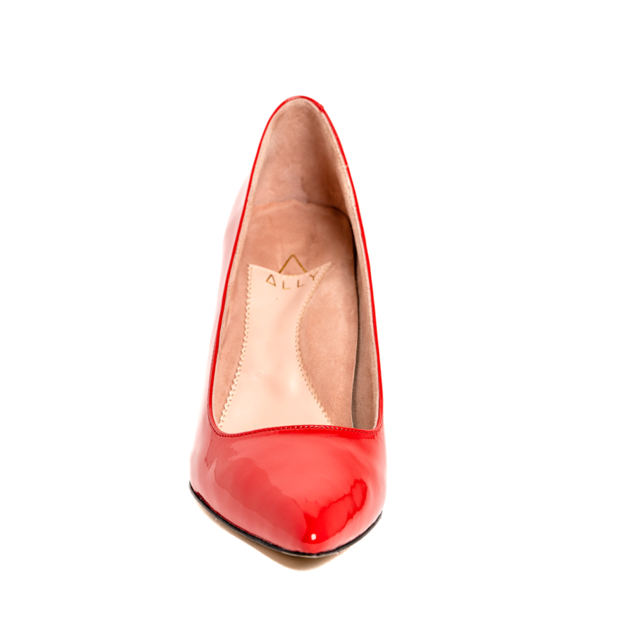 Red Patent Leather Lower Block Heel