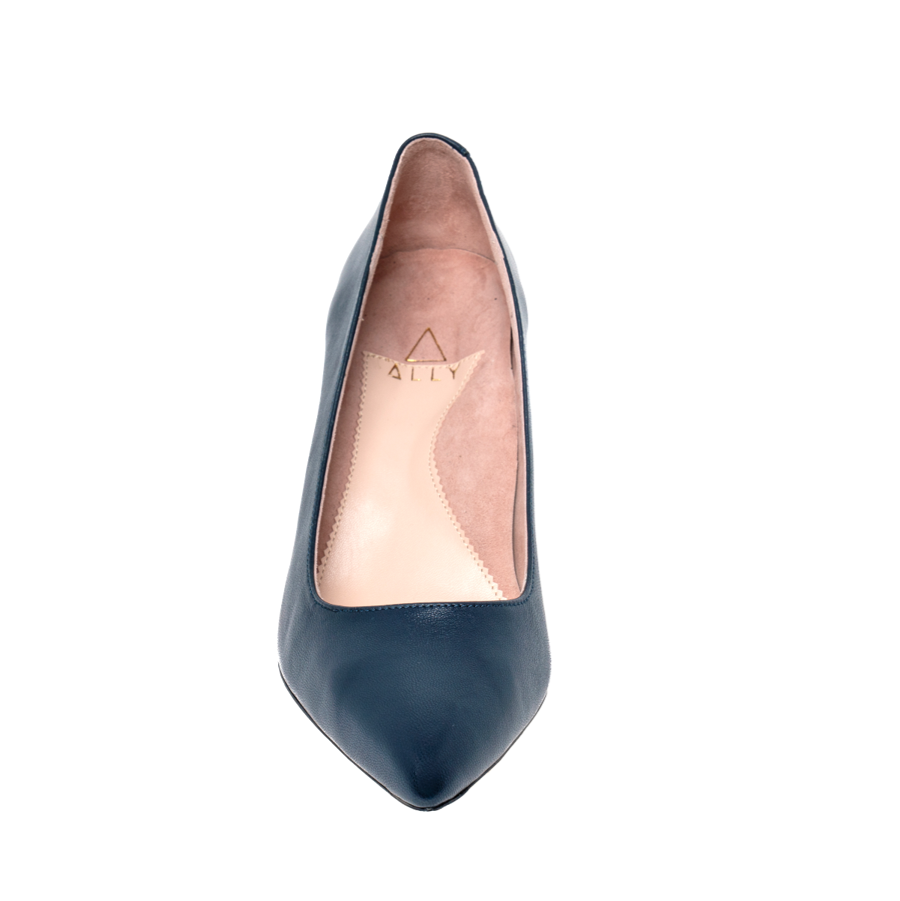 Good Night Navy Leather Kitten Heel EU 35/US 5 / Narrow (A)