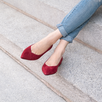 Gutsy Garnet Suede Flat - Comfortable Flats - Ally Shoes